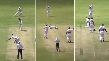 বাউন্সারের আঘাতে পড়ে গেল ব্যাটার, ম্যাচ পরিত্যক্ত ঘোষণা